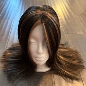 Uniwigs Point Synthetic June Penny Hair Topper 16 Inch New Highlights